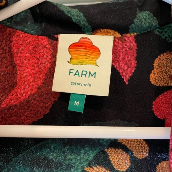 Farm Rio Black Long Sleeve Floral "Flower Doscopic " Maxi Dress Size M - Picture 3 of 5